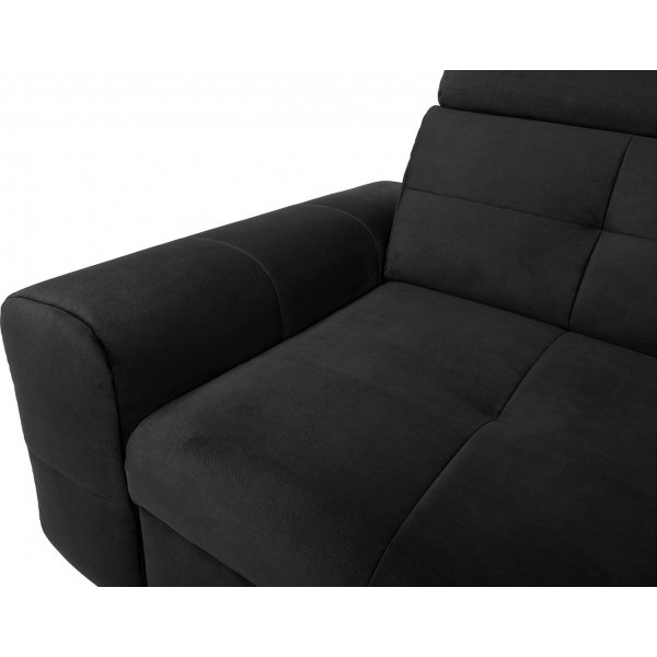 Matras Ecksofa mit offenem Ende rechts - Schwarz