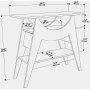 Ese Beistelltisch 100 x 35 cm - Wei/Schwarz