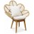 Peacock Loungesessel mit Kissen - Natur + Möbelpflegeset für Textilien