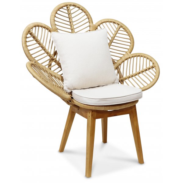 Peacock Loungesessel mit Kissen - Natur