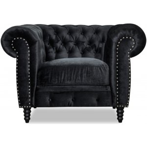 Ashford Chesterfield Sessel - Schwarzer Samt