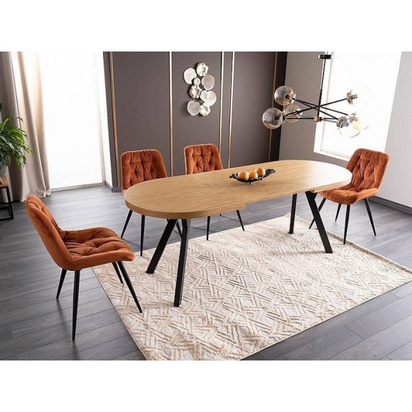 Domingo Esstisch 140-272 cm - Eiche/schwarz Domingo Esstisch 140-272 cm - Eiche/schwarz