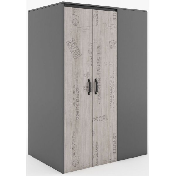Deena Kleiderschrank - Graphit/eiche - Linksdrehend