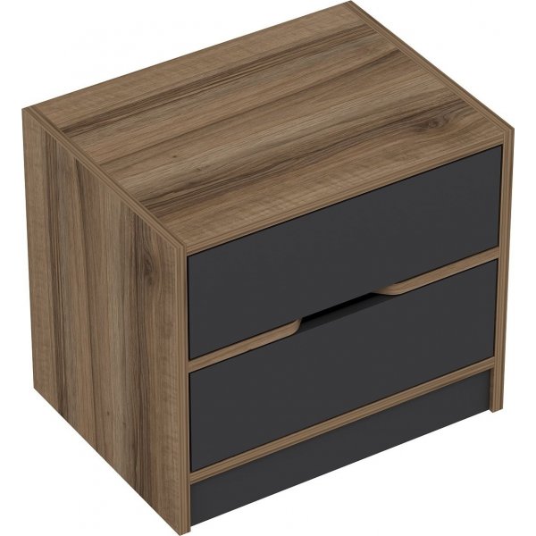 Nachttisch Elina - Walnuss/Anthrazit Nachttisch Elina - Walnuss/Anthrazit