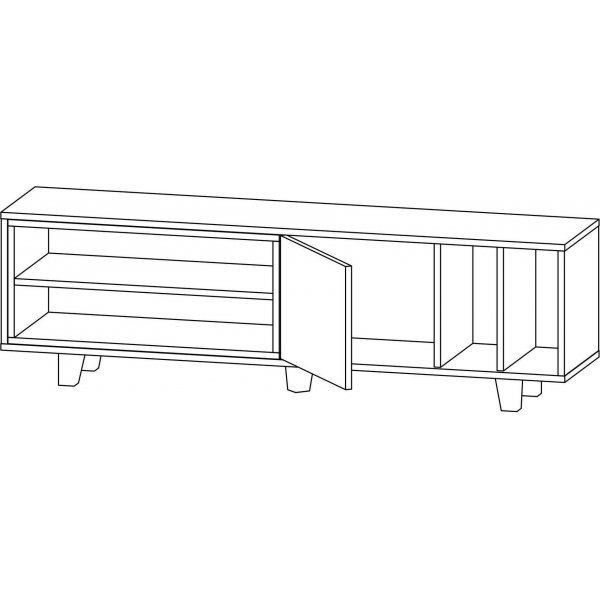 Rosmar Medienbank - Weiß/Anthrazit Rosmar Medienbank - Weiß/Anthrazit