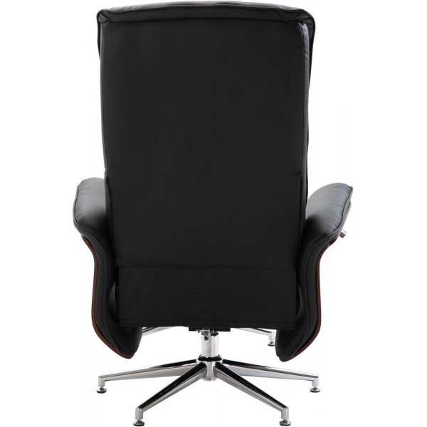 Milos Sessel mit Fußhocker (Recliner) - Schwarzes PU Milos Sessel mit Fußhocker (Recliner) - Schwarzes PU