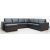 U-Sofa Solna XL aus gebundenem Leder - Links + Mbelpflegeset fr Textilien