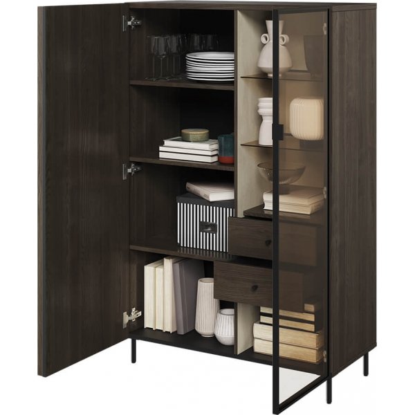 Piedmont Vitrine - Portland Esche/Schwarz