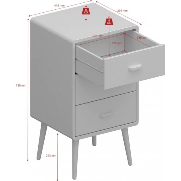 Mino Nachttisch - Schwarz