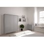 Barock-Kleiderschrank mit 3 Tren - Grau