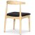 Mittlerer Stuhl mit Holzgestell und schwarzem Sitz + Mbelfe