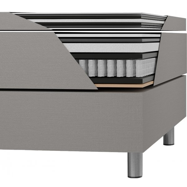 Bett mit Stauraum beige 160x200 cm