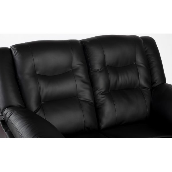 Vera 2-Sitzer-Sofa aus schwarzem PU