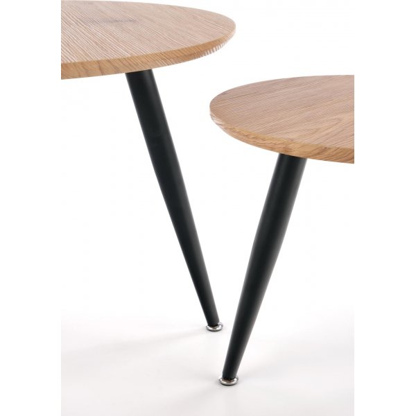 Runder Couchtisch 40/59 cm - Eiche/schwarz