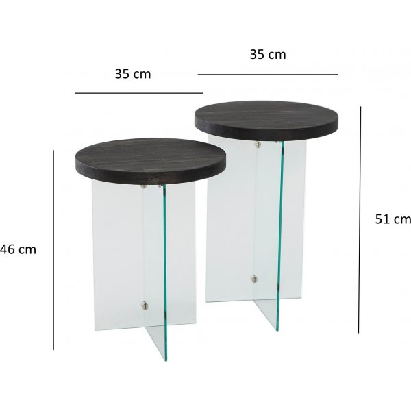 Serenity Beistelltisch-Set 35/35 cm - Anthrazit