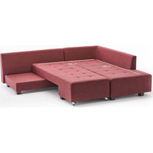 Ecksofa Manama - Burgund