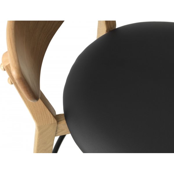 Tatomanto Thekenstuhl - Schwarzes PU/Eiche