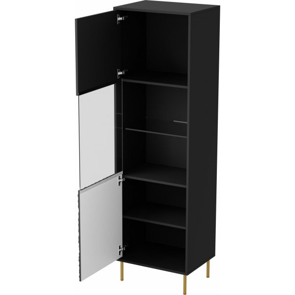 Bullet-Glasvitrine - Schwarz/Gold