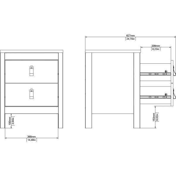 Nachttisch Madrid - Schwarz