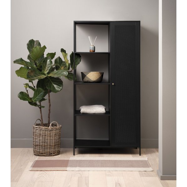 Billy schwarzer Kleiderschrank mit T�r H 180 cm