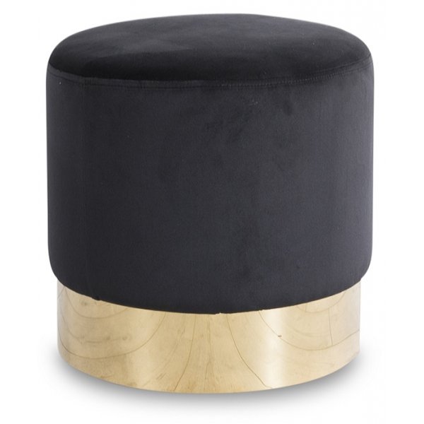 Sitzpuff Isabelle 42 cm - Schwarz/Messing