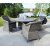 Essgruppe Mercury: Runder Scottsdale-Tisch mit 4 Mercury-Sesseln - Zement + Mbelpflegeset fr Textilien