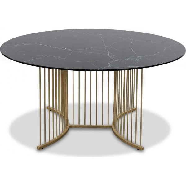 Tiffany Falcon Couchtisch - Messing / schwarzes Marmorglas