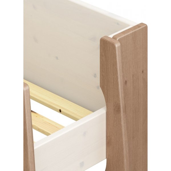 Hochbett fr Kinder 90 x 200 cm - Wei/Grau/Braun