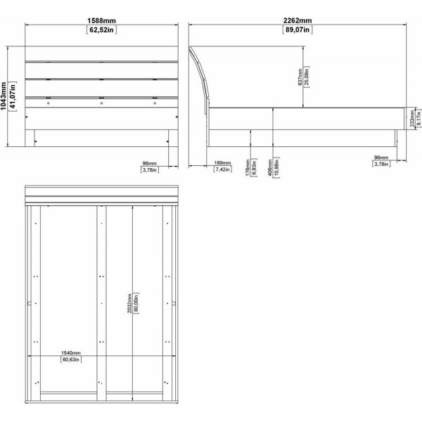 Bett Naia 154 x 203 cm - Schwarz Bett Naia 154 x 203 cm - Schwarz