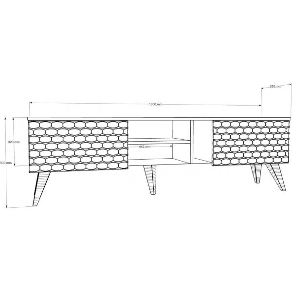 Egg Medienbank - Weiß/Walnuss Egg Medienbank - Weiß/Walnuss