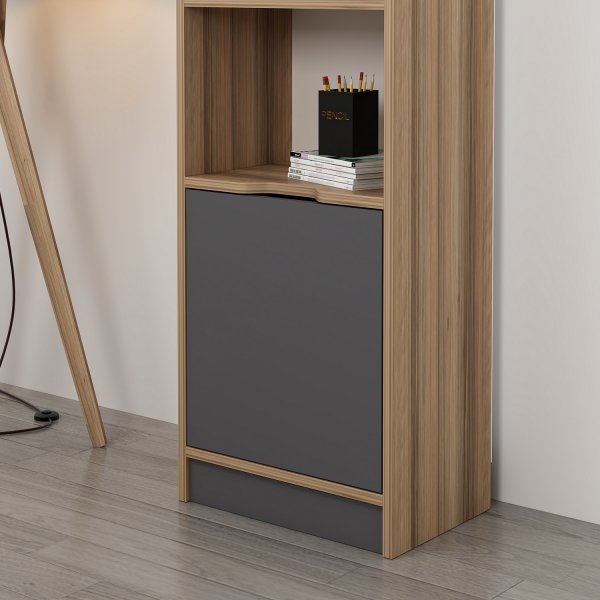 Elina B�cherregal 1 - Walnuss/Anthrazit