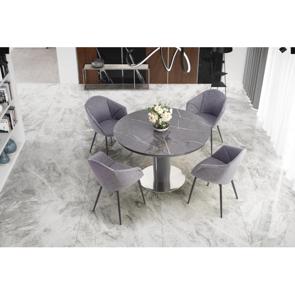 Market Esstisch 120-160 cm - Grauer Marmor/Dunkelgrau Market Esstisch 120-160 cm - Grauer Marmor/Dunkelgrau