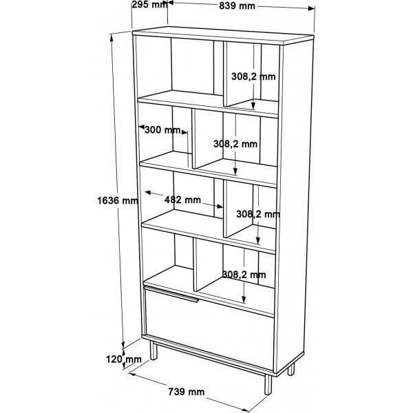 Ocean-B�cherregal - Walnuss/Eiche
