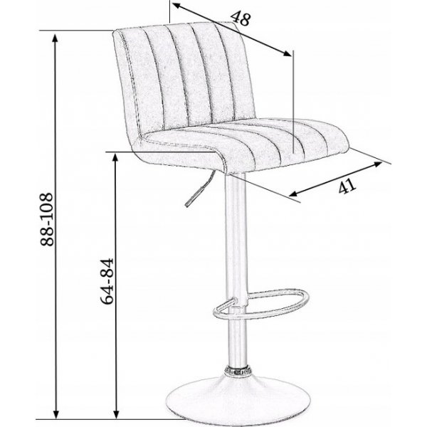 Elfrieda Barhocker - Dunkelgrau (PU) / schwarz