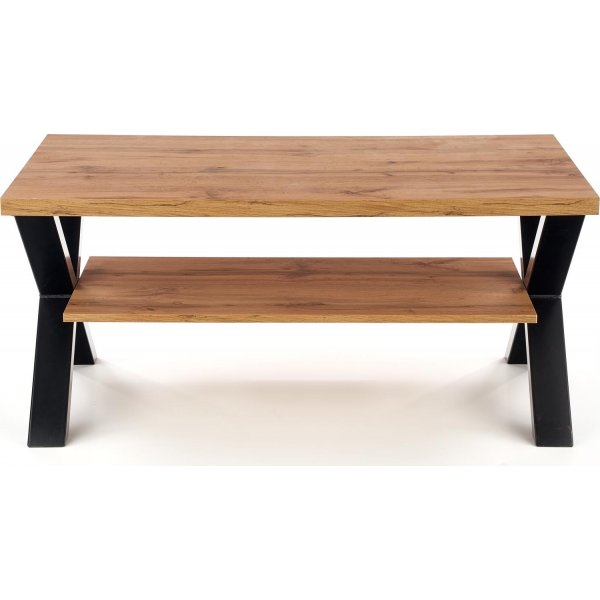 Kasady Couchtisch mit gekreuzten Beinen 120 cm - Wotan Eiche/schwarz