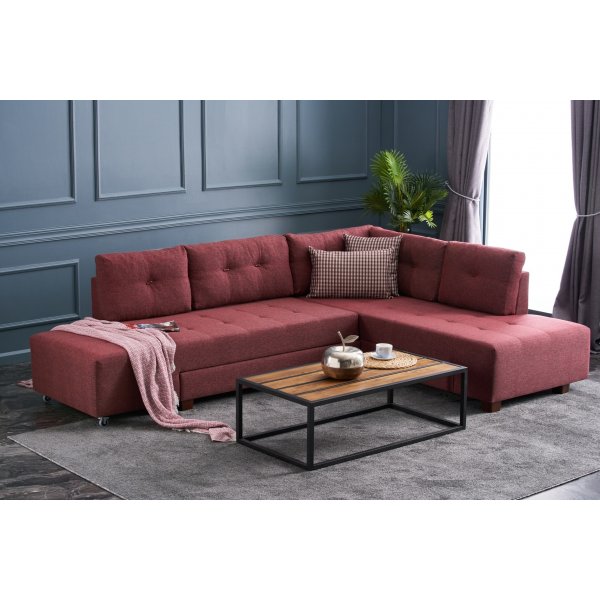 Ecksofa Manama - Burgund