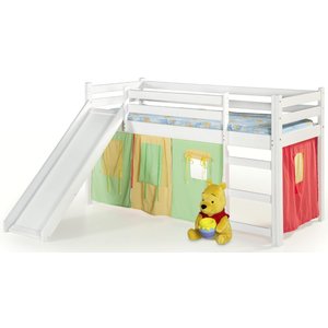 Neo Kinderbett mit Rutsche - Weiß + Möbelpflegeset für Textilien