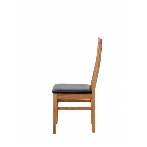 Esszimmerstuhl aus Eiche mit schwarzer Sitzfläche - Alaska Esszimmerstuhl aus Eiche mit schwarzer Sitzfläche - Alaska