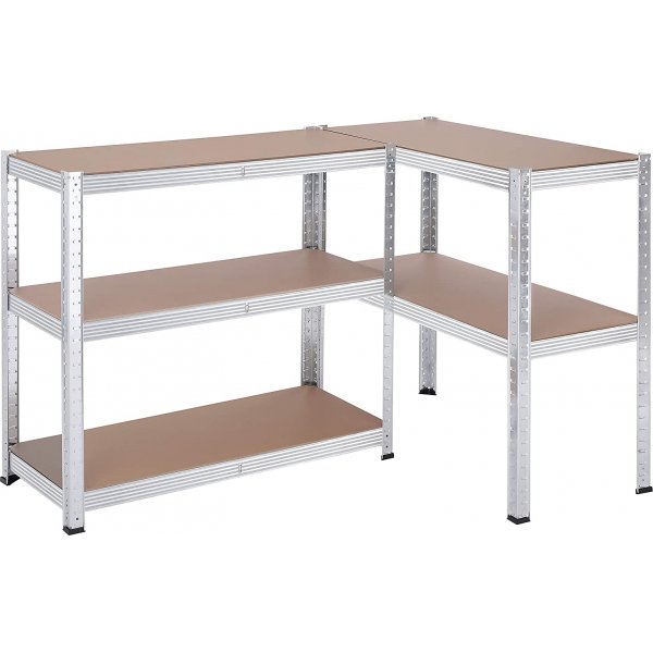 Galore Regal 180 cm, 2er-Pack - Silber/Beige