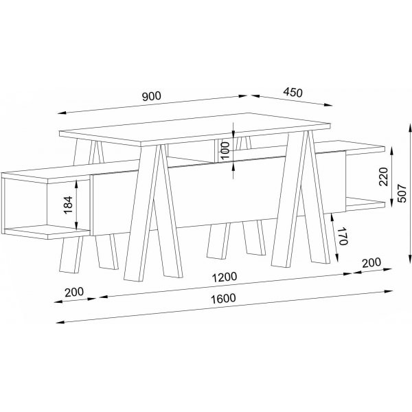 Medienbank Aspero - Schwarz/Anthrazit