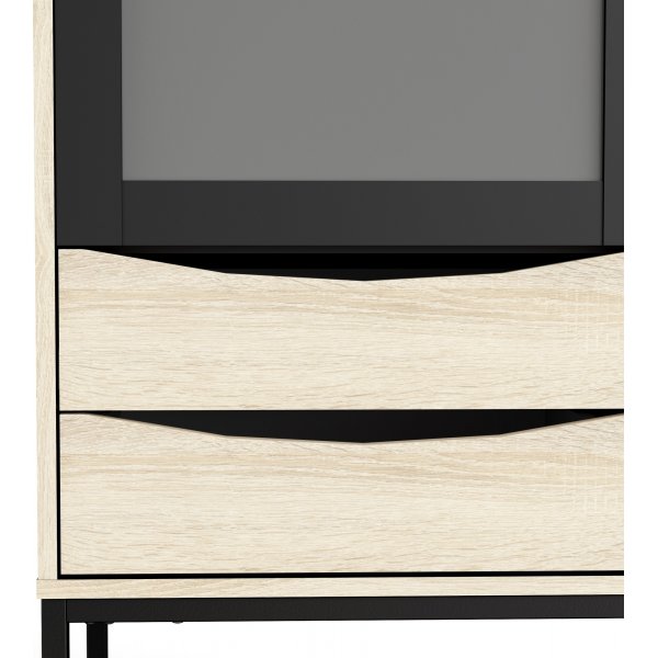 Stoppelvitrine - Schwarz/Eiche