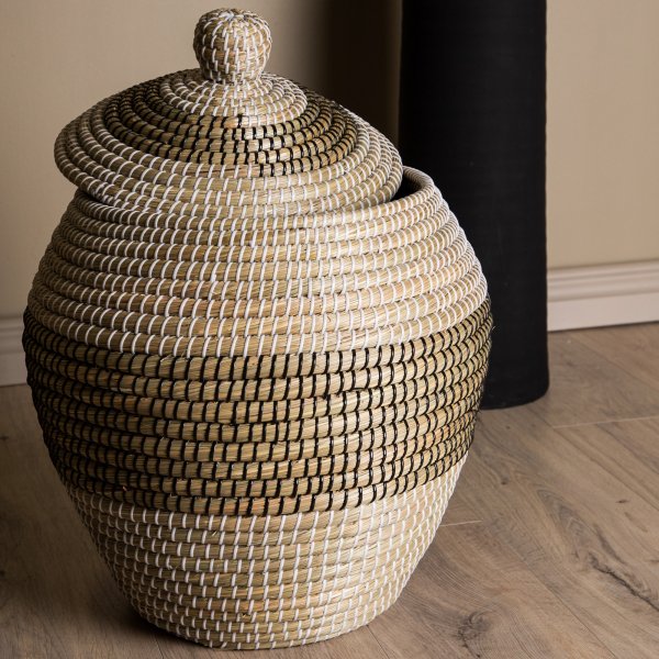 Chennai-Korb 33 cm - Beige/Seegras