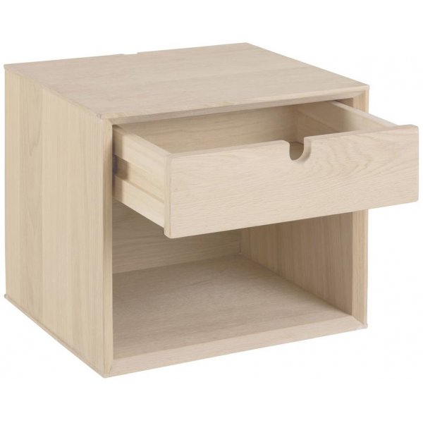 Century Wand-Nachttisch mit Schublade aus wei pigmentierter Eiche