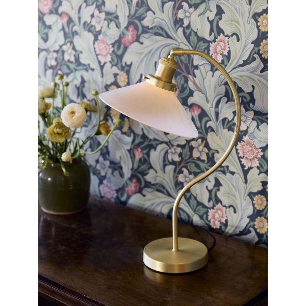 Axel Tischlampe - Opalglas/Messing - 25 cm