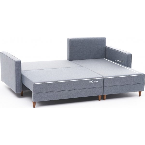 Aydam Schlafsofa rechts - Blau