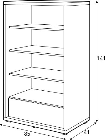 Simi Bcherregal 85 cm - Wei/Hickory
