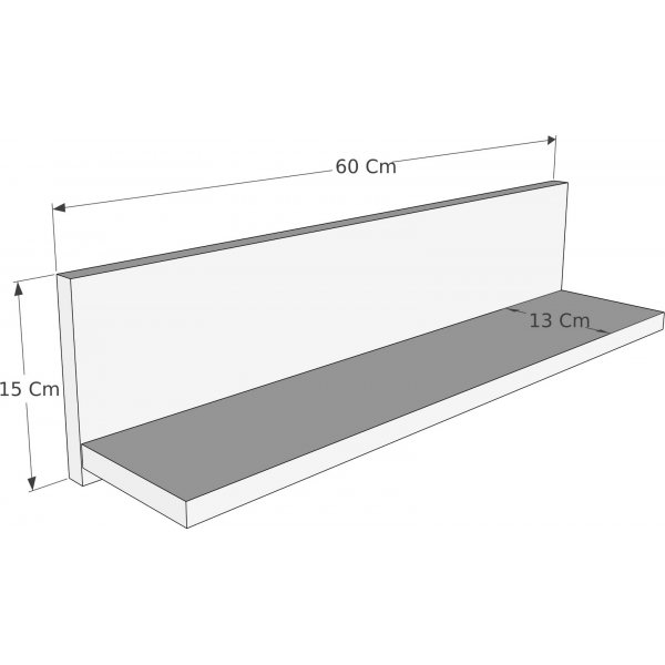 Regalwandregal - Walnuss/Wei