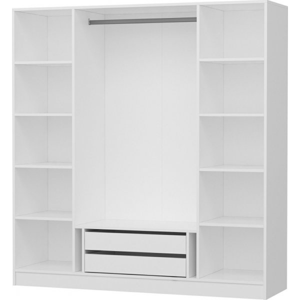 Capeto Kleiderschrank mit Spiegelt�ren, 180x52x190 cm, Variante B - Wei�