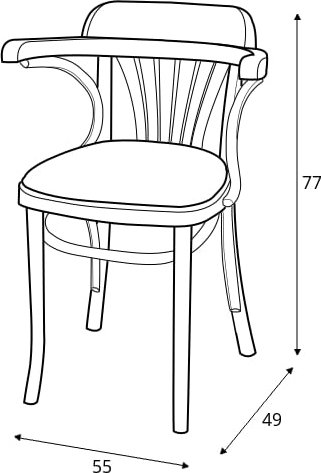 Stuhl Nr. 24 Gestell - Optionale Farbe des Gestells und der Polsterung Stuhl Nr. 24 Gestell - Optionale Farbe des Gestells und der Polsterung