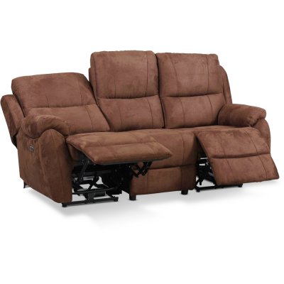 Enjoy Hollywood Relaxsofa - 3-Sitzer (elektrisch) aus braunem Mikrofaserstoff